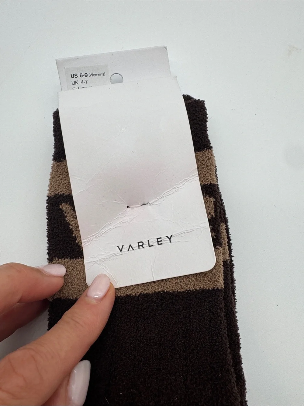 Varley Spencer socks brown new small medium